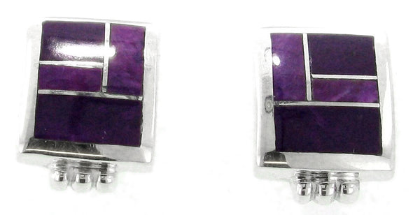 Inlaid Sterling Silver Earrings