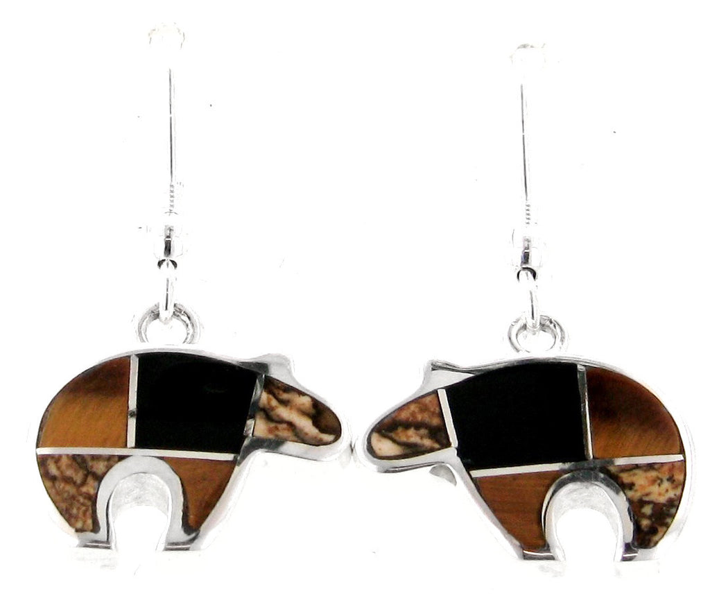 Inlaid Sterling Silver Earrings