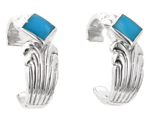 Inlaid Sterling Silver Earrings