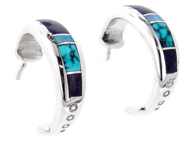 Inlaid Sterling Silver Earrings