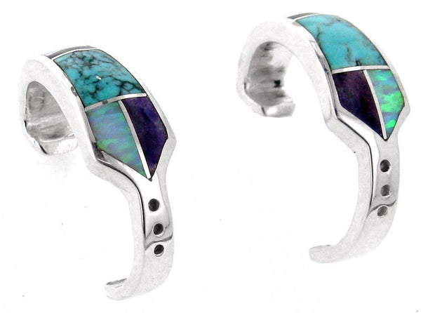 Inlaid Sterling Silver Earrings