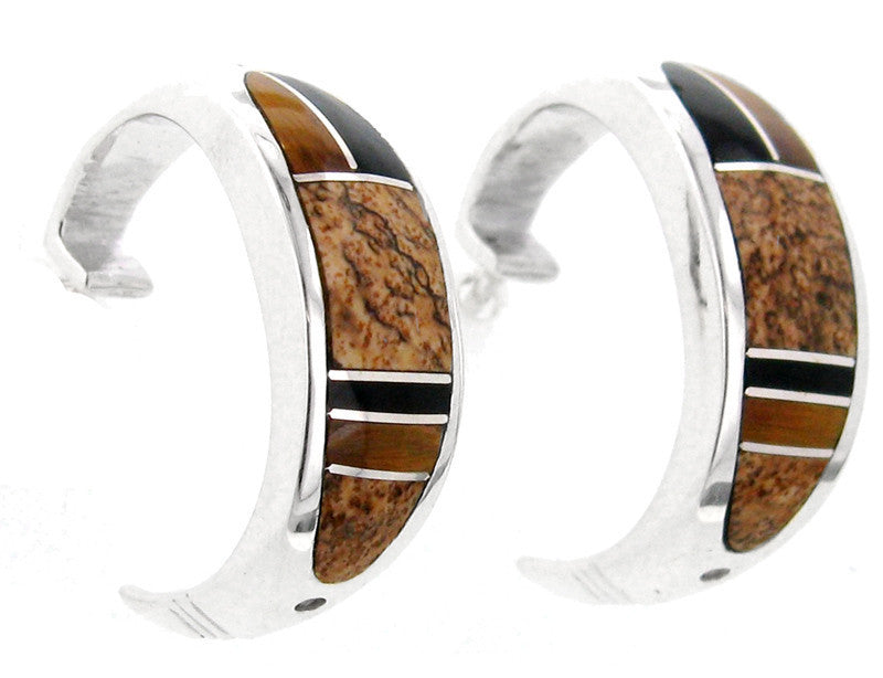Inlaid Sterling Silver Earrings
