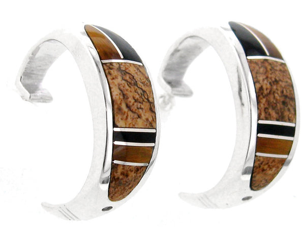 Inlaid Sterling Silver Earrings