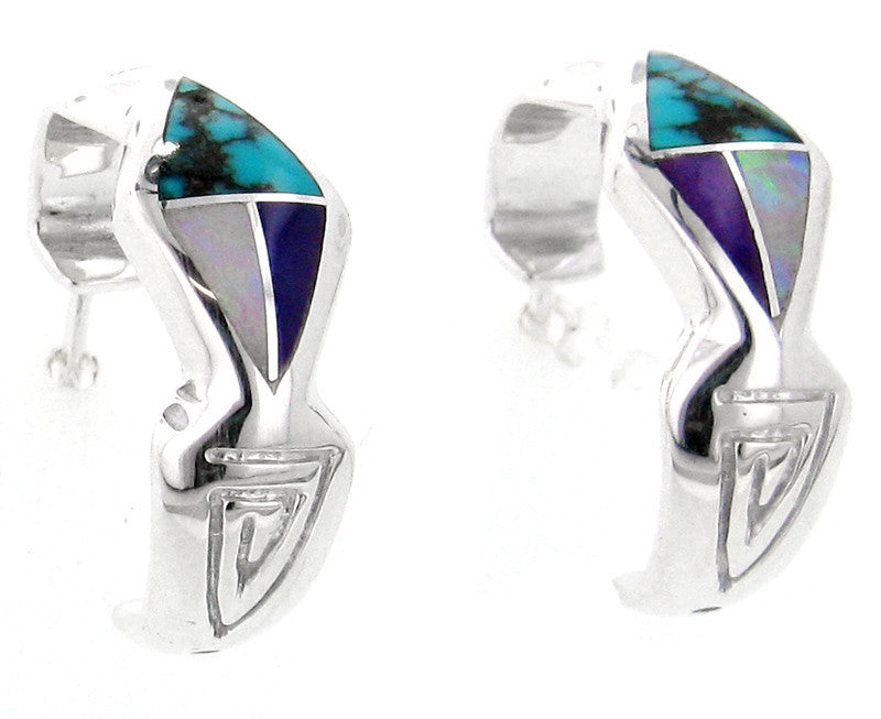 Inlaid Sterling Silver Earrings