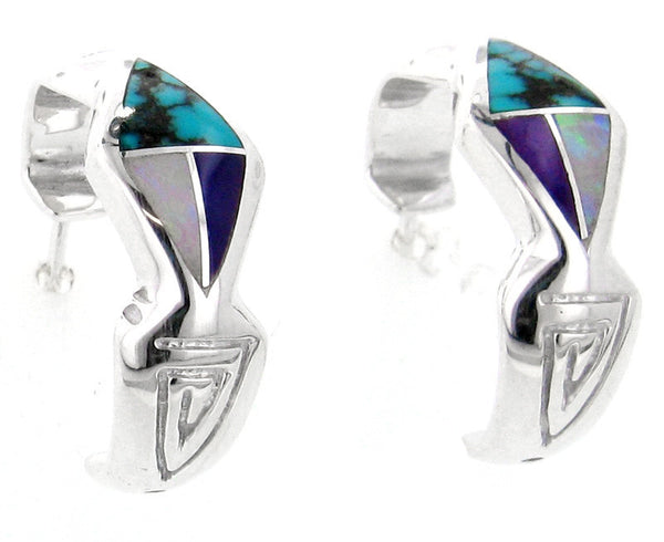 Inlaid Sterling Silver Earrings
