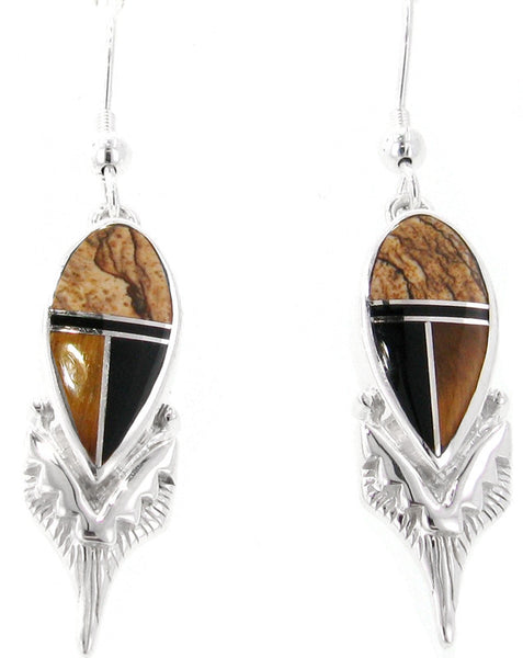 Inlaid Sterling Silver Earrings