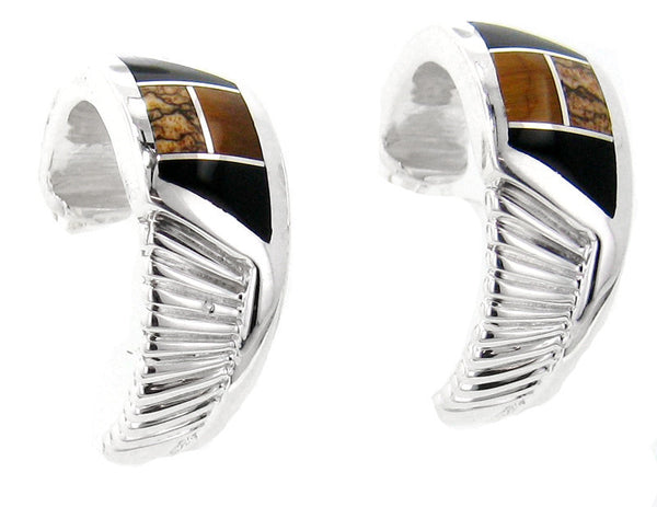 Inlaid Sterling Silver Earrings