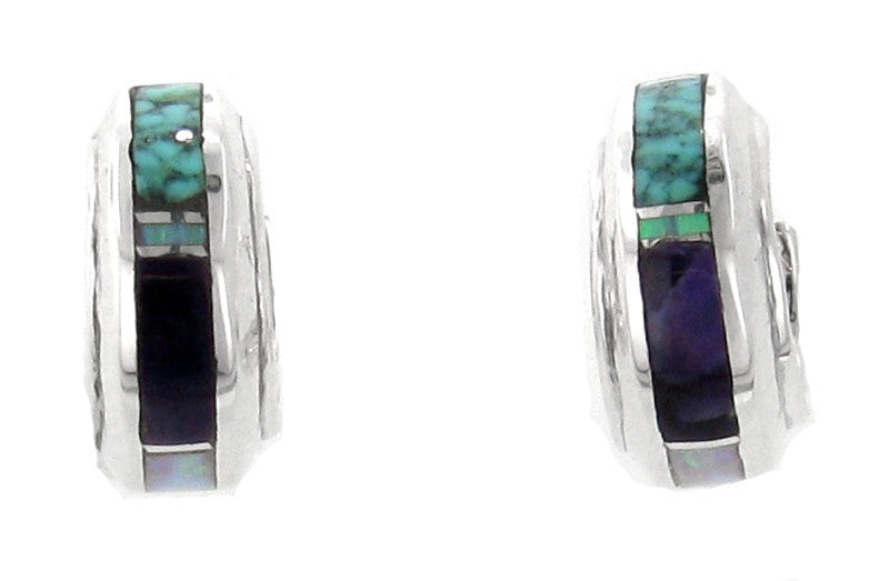Inlaid Sterling Silver Earrings