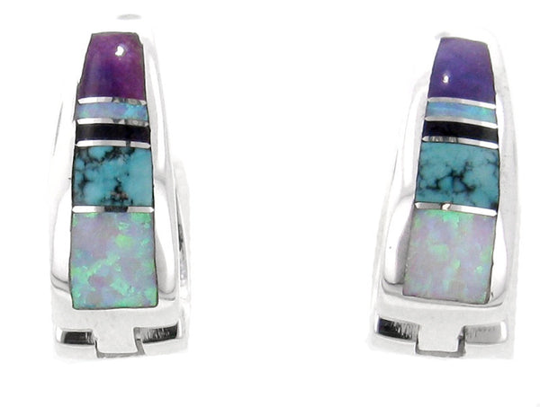 Inlaid Sterling Silver Earrings