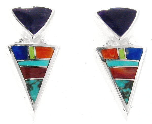 Inlaid Sterling Silver Earrings