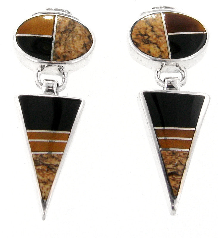 Inlaid Sterling Silver Earrings