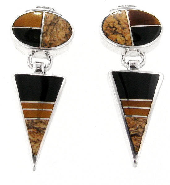 Inlaid Sterling Silver Earrings
