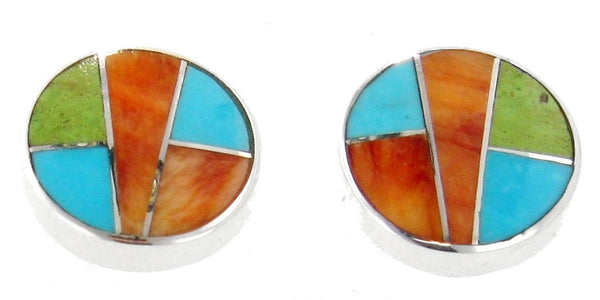 Inlaid Sterling Silver Earrings