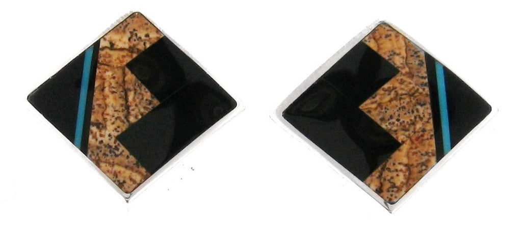 Inlaid Sterling Silver Earrings