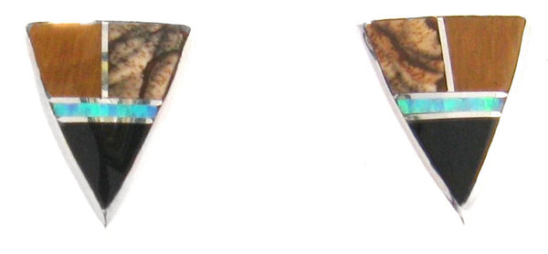 Inlaid Sterling Silver Earrings