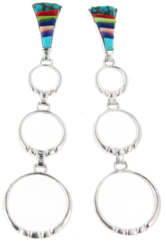Inlaid Sterling Silver Earrings