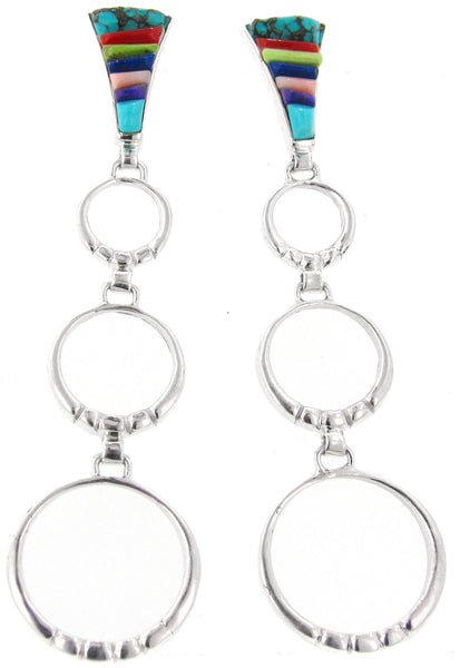 Inlaid Sterling Silver Earrings