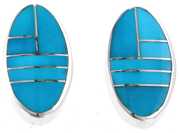 Inlaid Sterling Silver Earrings