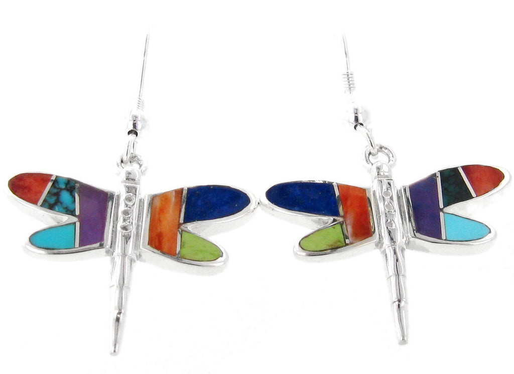 Inlaid Sterling Silver Earrings