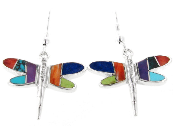 Inlaid Sterling Silver Earrings