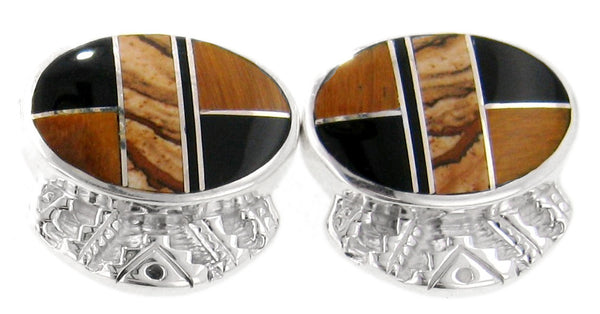 Inlaid Sterling Silver Earrings