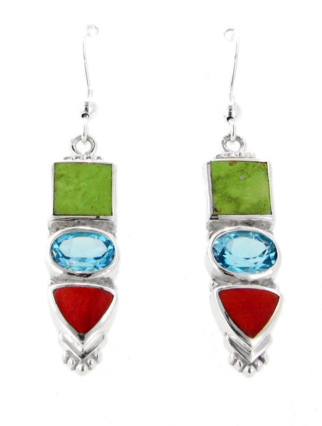 Inlaid Sterling Silver Earrings