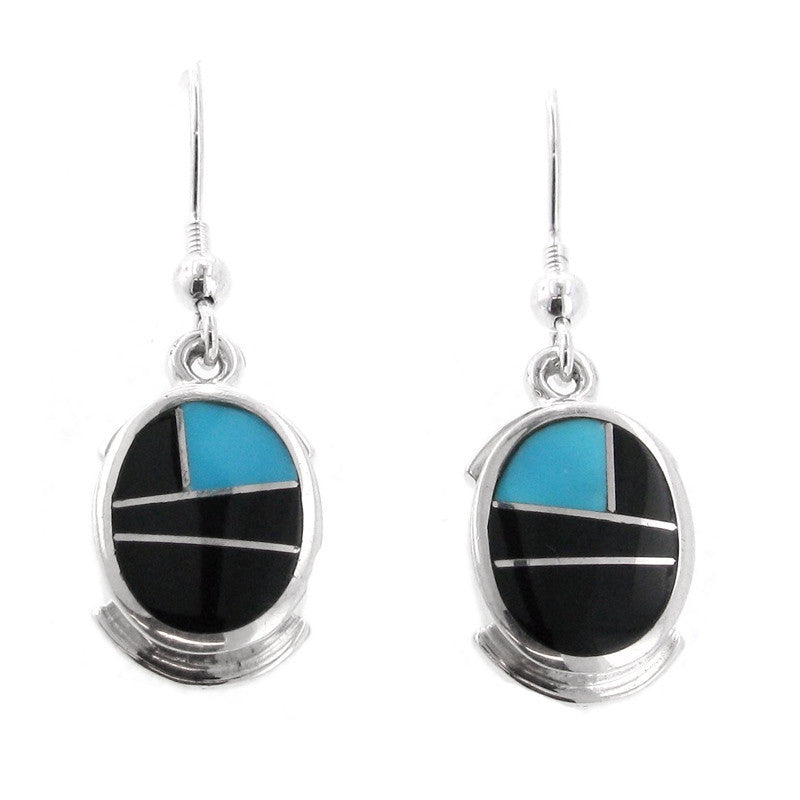 Inlaid Sterling Silver Earrings