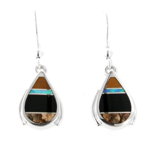 Inlaid Sterling Silver Earrings