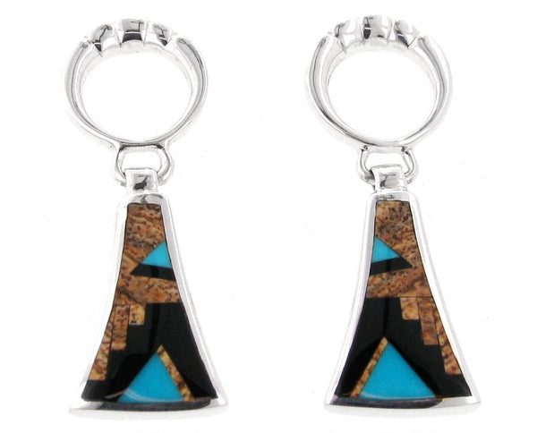 Inlaid Sterling Silver Earrings