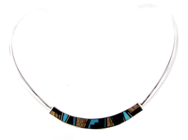 Inlaid Sterling Silver Necklace