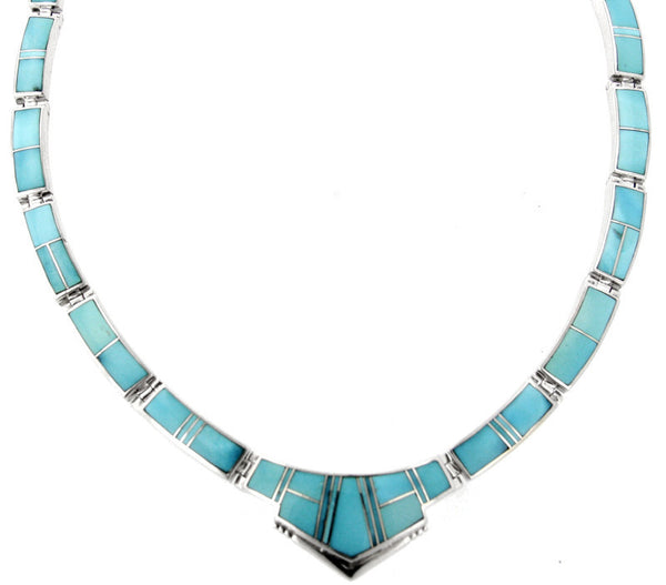 Inlaid Sterling Silver Necklace