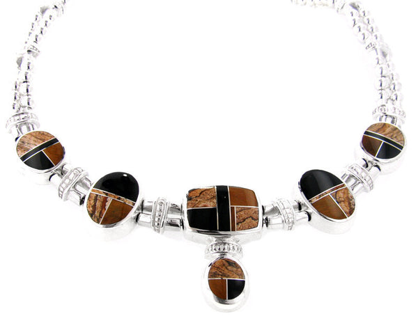 Inlaid Sterling Silver Necklace