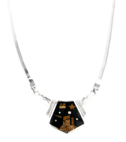 Inlaid Sterling Silver Necklace