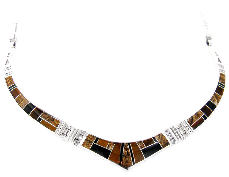 Inlaid Sterling Silver Necklace