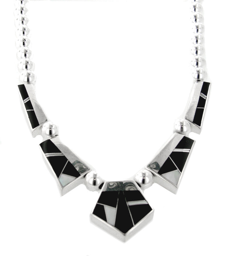 Inlaid Sterling Silver Necklace