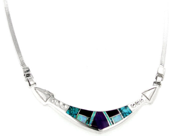 Inlaid Sterling Silver Necklace