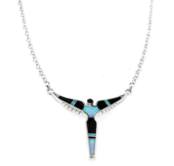 Inlaid Sterling Silver Necklace