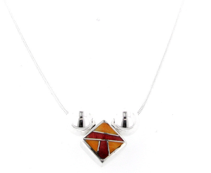 Inlaid Sterling Silver Necklace