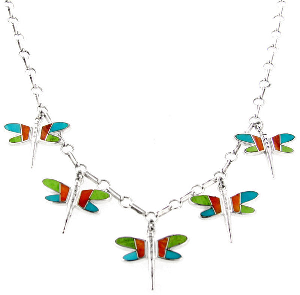 Inlaid Sterling Silver Necklace