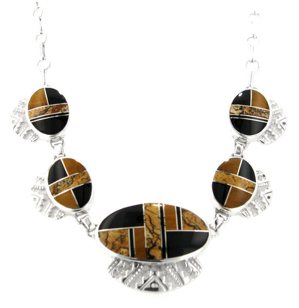 Inlaid Sterling Silver Necklace