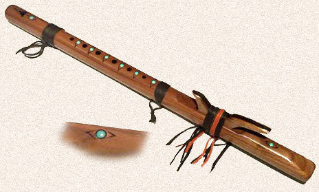 Odell Borg Walnut w/Turquoise Red Tail Hawk Flute in Key of G