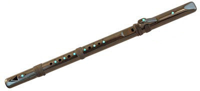 Odell Borg Ebonized Turquoise Crow Flute in Key of G