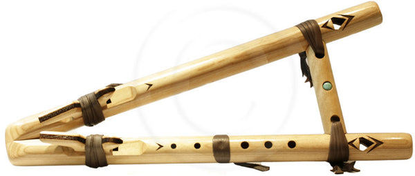 Odell Borg Birch Double Merlin Key of Drone Flute in Key of C