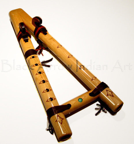 Odell Borg Birch Double White Tail Drone Flute in Key of B