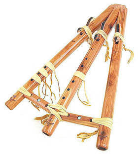 Odell Borg Cedar Triple Drone Flute in Key of A