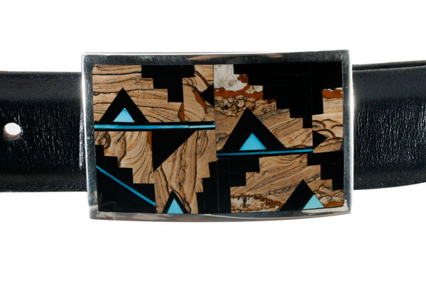 Supersmith Jade Tigers Eye Jasper & Turquoise 1" Ranger Buckle