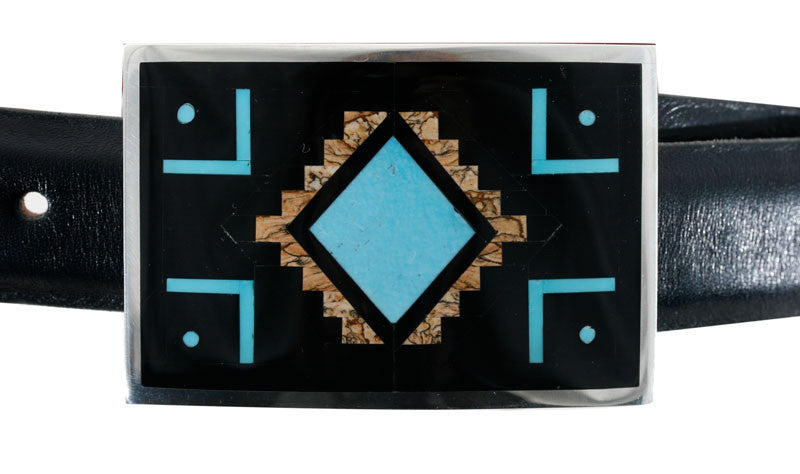 Supersmith Jade Tigers Eye Jasper & Turquoise Belt Buckle Set