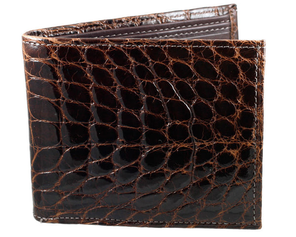 Genuine Alligator Hipster Wallet in Black, Brown, or Cognac