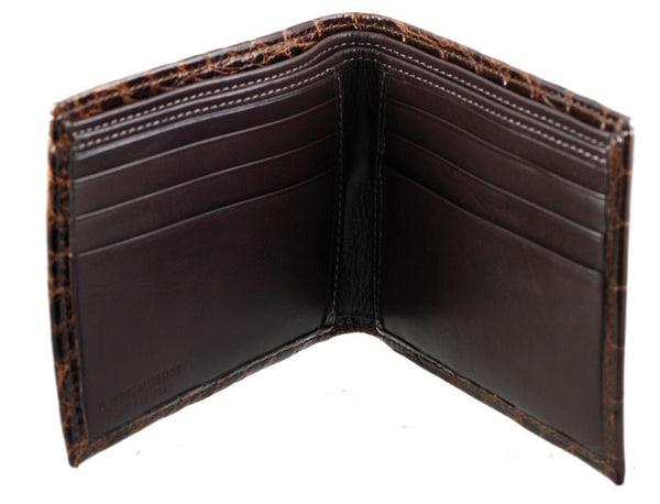 Genuine Alligator Hipster Wallet in Black, Brown, or Cognac