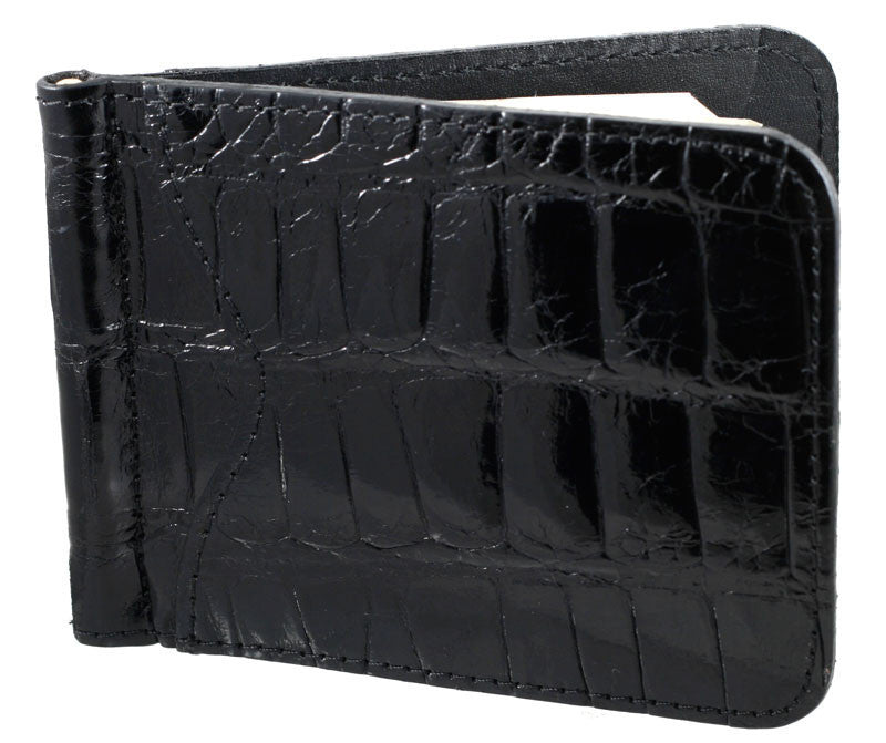 Genuine Alligator Executive Money Clip in Black, Brown, or Cognac